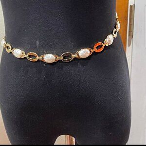 St. John Belt Gold and Pearl